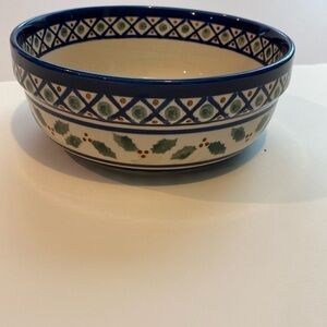 Boleslawiec ceramic serving bowl 6P handmade in Poland